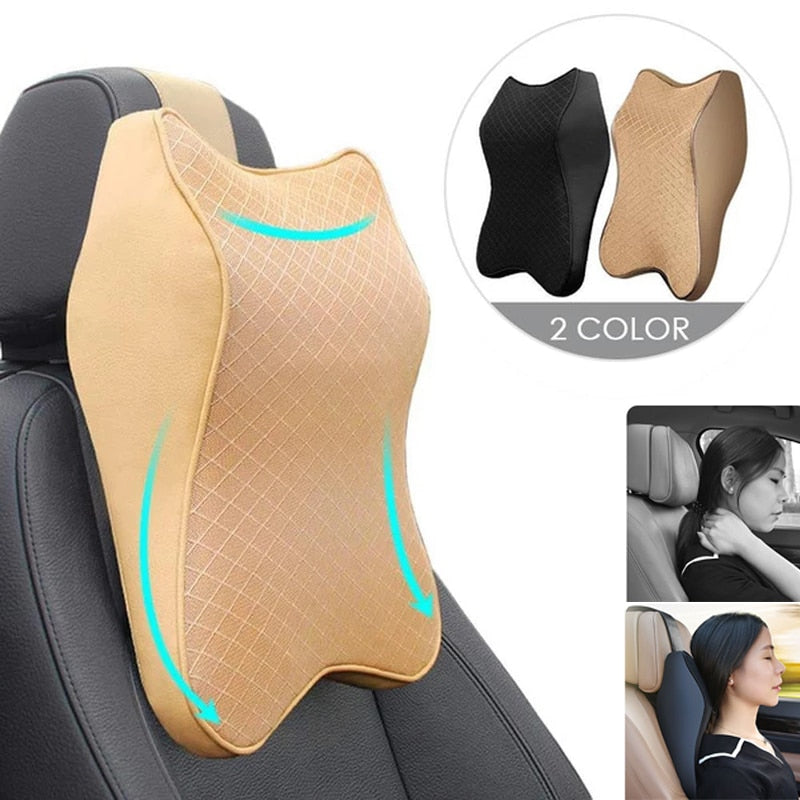 Coussin Ergonomique Appui-Tête pour Voiture - Mousse Mémoire Premium & Design Élégant Noir-X10 ConfortDrive