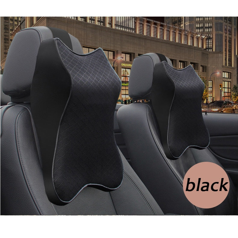 Coussin Ergonomique Appui-Tête pour Voiture - Mousse Mémoire Premium & Design Élégant Noir-X10 ConfortDrive