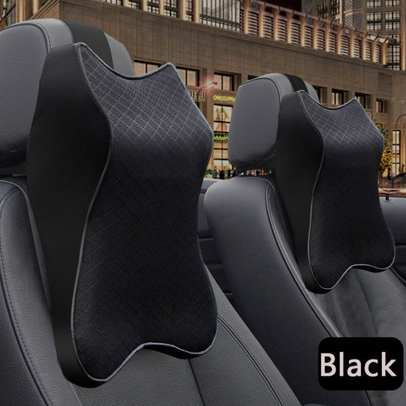 Coussin Ergonomique Appui-Tête pour Voiture - Mousse Mémoire Premium & Design Élégant Noir-X10 ConfortDrive