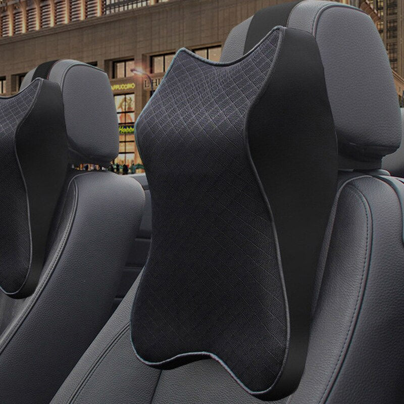 Coussin Ergonomique Appui-Tête pour Voiture - Mousse Mémoire Premium & Design Élégant Noir-X10 ConfortDrive