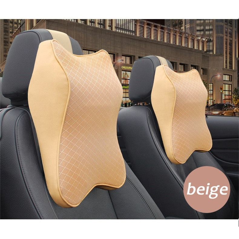 Coussin Ergonomique Appui-Tête pour Voiture - Mousse Mémoire Premium & Design Élégant Noir-X10 ConfortDrive